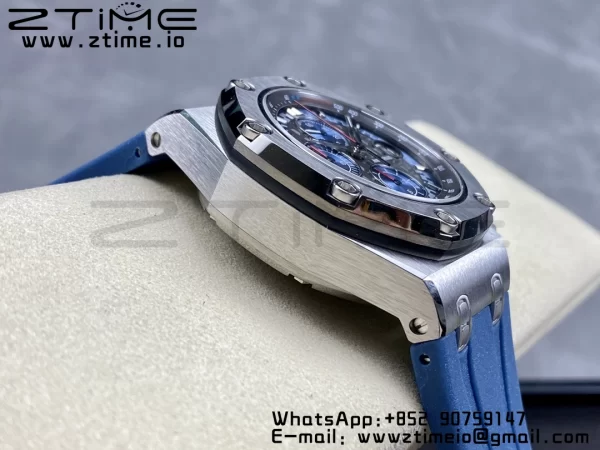 AP Royal Oak Offshore Schumacher SS APF Best Edition Gray/Blue Dial on Blue Rubber Strap A3126 - Super Clone Watch | 1:1 Best Version