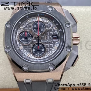 AP Royal Oak Offshore Schumacher RG APF Best Edition Gray/Black Dial on Gray Rubber Strap A3126 - Super Clone Watch | 1:1 Best Version