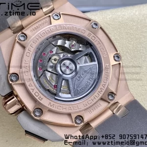 AP Royal Oak Offshore Schumacher RG APF Best Edition Gray/Black Dial on Gray Rubber Strap A3126 - Super Clone Watch | 1:1 Best Version