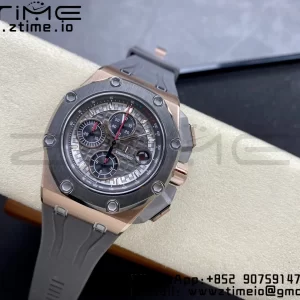 AP Royal Oak Offshore Schumacher RG APF Best Edition Gray/Black Dial on Gray Rubber Strap A3126 - Super Clone Watch | 1:1 Best Version