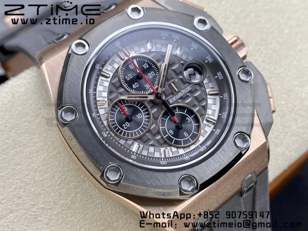 AP Royal Oak Offshore Schumacher RG APF Best Edition Gray/Black Dial on Gray Rubber Strap A3126 - Super Clone Watch | 1:1 Best Version
