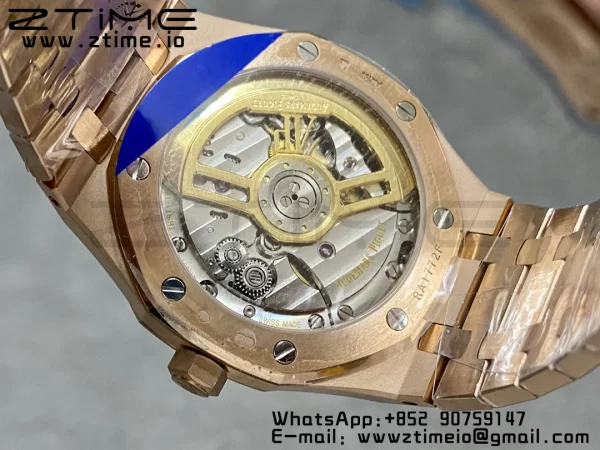 AP Royal Oak 41mm 15500 RG APSF 1:1 Best Edition Black Textured Dial on RG Bracelet SA4302 Super Clone V3 - Super Clone Watch | 1:1 Best Version