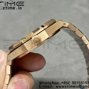 AP Royal Oak 41mm 15500 RG APSF 1:1 Best Edition Black Textured Dial on RG Bracelet SA4302 Super Clone V3 - Super Clone Watch | 1:1 Best Version