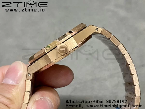 AP Royal Oak 41mm 15500 RG APSF 1:1 Best Edition Black Textured Dial on RG Bracelet SA4302 Super Clone V3 - Super Clone Watch | 1:1 Best Version