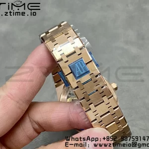 AP Royal Oak 41mm 15500 RG APSF 1:1 Best Edition Black Textured Dial on RG Bracelet SA4302 Super Clone V3 - Super Clone Watch | 1:1 Best Version