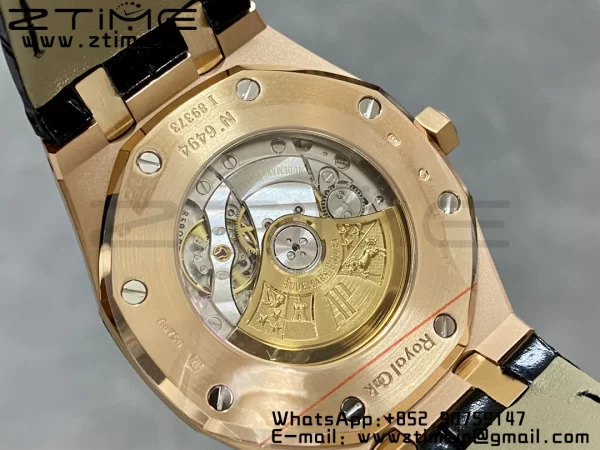 Audemars Piguet Royal Oak 41mm 15400 RG APSF 1:1 Best Edition Blue Dial on Black Leather Strap SA3120 Super Clone V4 (Gain Weight) 157g - Super Clone Watch | 1:1 Best Version