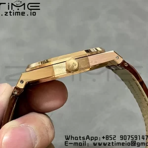 Audemars Piguet Royal Oak 41mm 15400 RG APSF 1:1 Best Edition White Dial on Brown Leather Strap SA3120 Super Clone V4 (Gain Weight) 157g - Super Clone Watch | 1:1 Best Version