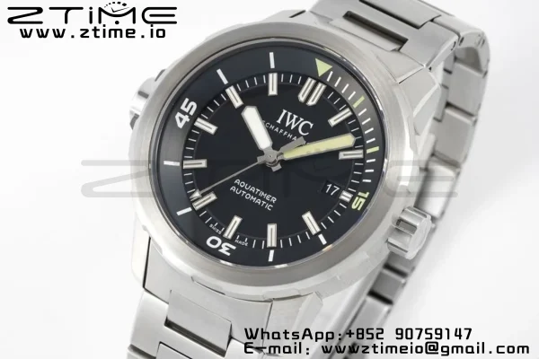 IWC Aquatimer SS IW329002 V6SF 1:1 Best Edition Black Dial on SS Bracelet A2892 - Super Clone Watch | 1:1 Best Version