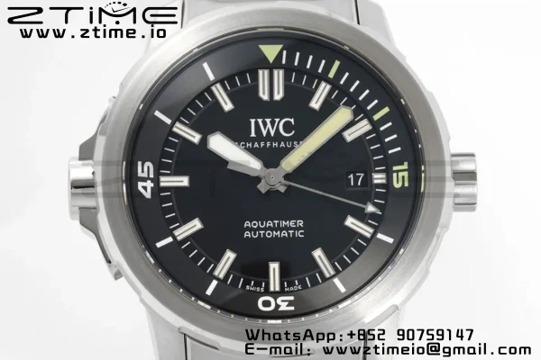 IWC Aquatimer SS IW329002 V6SF 1:1 Best Edition Black Dial on SS Bracelet A2892 - Super Clone Watch | 1:1 Best Version