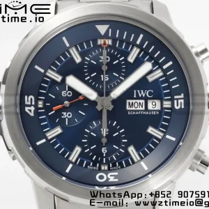 IWC  Aquatimer Chrono SS V6SF 1:1 Best Edition Blue Dial on SS Bracelet A7750 - Super Clone Watch | 1:1 Best Version