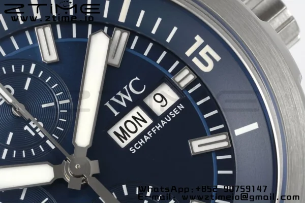 IWC  Aquatimer Chrono SS V6SF 1:1 Best Edition Blue Dial on SS Bracelet A7750 - Super Clone Watch | 1:1 Best Version