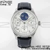 IWC Portugieser Perpetual Calendar IW503406 SS  APSF 1:1 Best Edition White Dial on Black Leather Strap A52610 Clone - Super Clone Watch | 1:1 Best Version