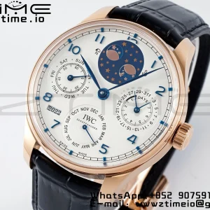 IWC Portugieser Perpetual Calendar IW503302 RG APSF 1:1 Best Edition White Dial on Black Leather Strap A52610 Clone - Super Clone Watch | 1:1 Best Version