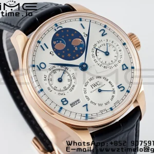 IWC Portugieser Perpetual Calendar IW503302 RG APSF 1:1 Best Edition White Dial on Black Leather Strap A52610 Clone - Super Clone Watch | 1:1 Best Version