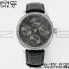 IWC ポルトギーゼ・パーペチュアル・カレンダー IW503301 SS APSF 1:1 ベスト・エディション ブラックレザーストラップ グレー文字盤 A52610 クローン - スーパークローン時計｜1:1 ベスト・バージョン