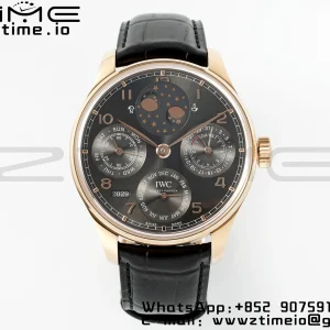 IWC Portugieser Perpetual Calendar IW503404 RG APSF 1:1 Best Edition Gray Dial on Brown Leather Strap A52610 Clone - Super Clone Watch | 1:1 Best Version