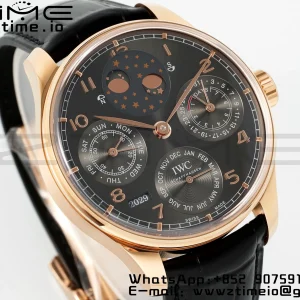IWC Portugieser Perpetual Calendar IW503404 RG APSF 1:1 Best Edition Grå urskive på brun læderrem A52610 Clone - Super Clone Watch | 1:1 Best Version