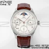 IWC Portugieser Perpetual Calendar IW503307 SS APSF 1:1 Best Edition White Dial on Brown Leather Strap A52610 Clone - Super Clone Watch | 1:1 Best Version