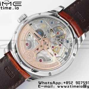 IWC ポルトギーゼ・パーペチュアル・カレンダー IW503307 SS APSF 1:1 ベスト・エディション ホワイトダイアル ブラウンレザーストラップ A52610 クローン - スーパークローン時計｜1:1 ベスト・バージョン