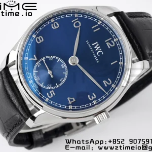 IWC Portuguese IW358305 ZF 1:1 Best Edition SS Blue Dial on Black Leather Strap A82200 - Super Clone Watch | 1:1 Best Version