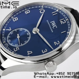 IWC Portuguese IW358305 ZF 1:1 Best Edition SS Blue Dial on Black Leather Strap A82200 - Super Clone Watch | 1:1 Best Version