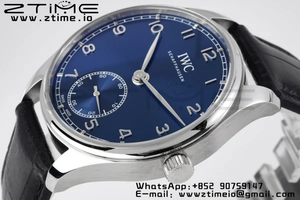 IWC Portuguese IW358305 ZF 1:1 Best Edition SS Blue Dial on Black Leather Strap A82200 - Super Clone Watch | 1:1 Best Version