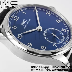 IWC Portuguese IW358305 ZF 1:1 Best Edition SS Blue Dial on Black Leather Strap A82200 - Super Clone Watch | 1:1 Best Version