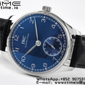 IWC Portuguese IW358305 ZF 1:1 Best Edition SS Blue Dial on Black Leather Strap A82200 - Super Clone Watch | 1:1 Best Version