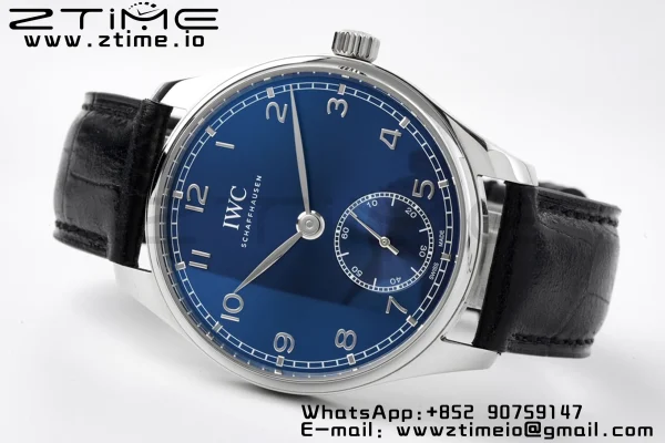 IWC Portuguese IW358305 ZF 1:1 Best Edition SS Blue Dial on Black Leather Strap A82200 - Super Clone Watch | 1:1 Best Version