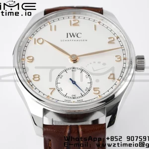 IWC Portuguese IW358303 ZF 1:1ベスト・エディション SS ホワイトダイアル RGマーカー ブラウン・レザーストラップ A82200 - スーパークローン時計 | 1:1ベスト・バージョン
