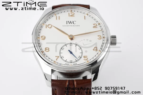 IWC Portuguese IW358303 ZF 1:1ベスト・エディション SS ホワイトダイアル RGマーカー ブラウン・レザーストラップ A82200 - スーパークローン時計 | 1:1ベスト・バージョン