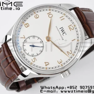 IWC Portuguese IW358303 ZF 1:1ベスト・エディション SS ホワイトダイアル RGマーカー ブラウン・レザーストラップ A82200 - スーパークローン時計 | 1:1ベスト・バージョン
