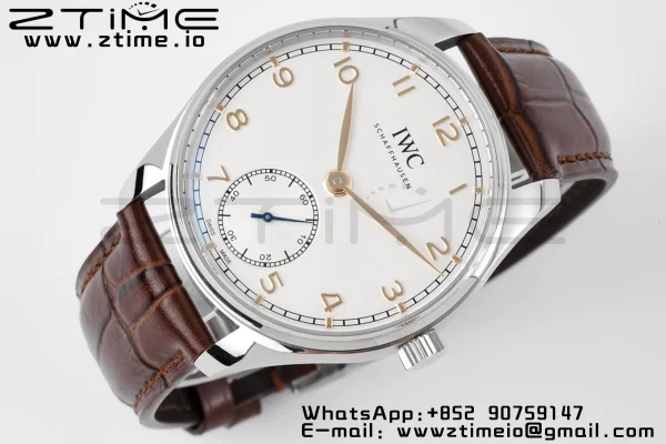 IWC Portuguese IW358303 ZF 1:1ベスト・エディション SS ホワイトダイアル RGマーカー ブラウン・レザーストラップ A82200 - スーパークローン時計 | 1:1ベスト・バージョン