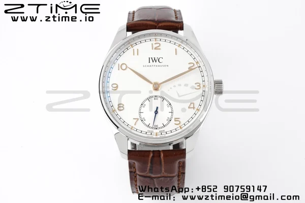 IWC Portuguese IW358303 ZF 1:1ベスト・エディション SS ホワイトダイアル RGマーカー ブラウン・レザーストラップ A82200 - スーパークローン時計 | 1:1ベスト・バージョン