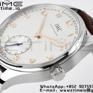 IWC Portuguese IW358303 ZF 1:1ベスト・エディション SS ホワイトダイアル RGマーカー ブラウン・レザーストラップ A82200 - スーパークローン時計 | 1:1ベスト・バージョン