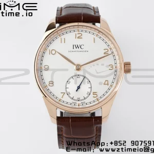 IWC Portuguese IW358306 RG ZF 1:1 Best Edition SS White Dial on Brwon Leather Strap A82200 - Super Clone Watch | 1:1 Best Version