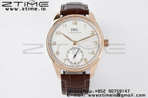 IWC Portuguese IW358306 RG ZF 1:1 Best Edition SS White Dial on Brwon Leather Strap A82200 - Super Clone Watch | 1:1 Best Version