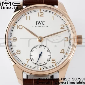 IWC Portuguese IW358306 RG ZF 1:1 Best Edition SS White Dial on Brwon Leather Strap A82200 - Super Clone Watch | 1:1 Best Version