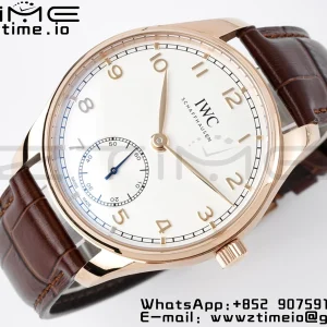 IWC Portuguese IW358306 RG ZF 1:1 Best Edition SS White Dial on Brwon Leather Strap A82200 - Super Clone Watch | 1:1 Best Version