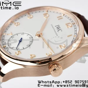 IWC Portuguese IW358306 RG ZF 1:1 Best Edition SS White Dial on Brwon Leather Strap A82200 - Super Clone Watch | 1:1 Best Version