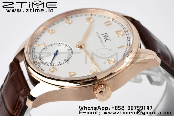 IWC Portuguese IW358306 RG ZF 1:1 Best Edition SS White Dial on Brwon Leather Strap A82200 - Super Clone Watch | 1:1 Best Version