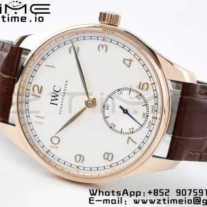IWC Portuguese IW358306 RG ZF 1:1 Best Edition SS White Dial on Brwon Leather Strap A82200 - Super Clone Watch | 1:1 Best Version