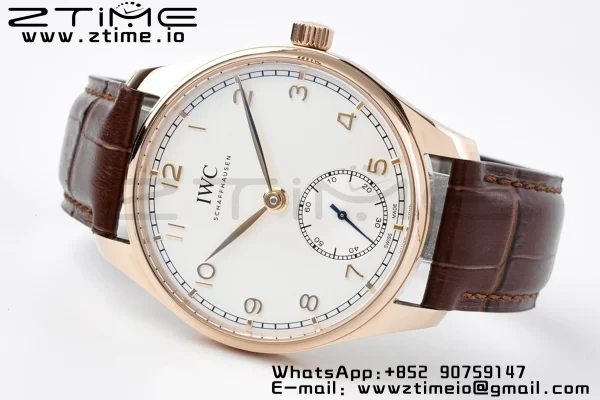 IWC Portuguese IW358306 RG ZF 1:1 Best Edition SS White Dial on Brwon Leather Strap A82200 - Super Clone Watch | 1:1 Best Version