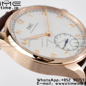 IWC Portuguese IW358306 RG ZF 1:1 Best Edition SS White Dial on Brwon Leather Strap A82200 - Super Clone Watch | 1:1 Best Version