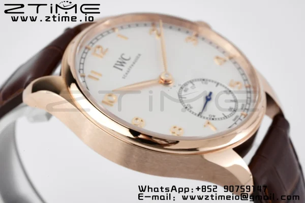 IWC Portuguese IW358306 RG ZF 1:1 Best Edition SS White Dial on Brwon Leather Strap A82200 - Super Clone Watch | 1:1 Best Version