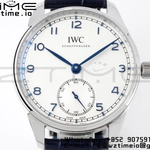IWC Portuguese IW358304 ZF 1:1 Best Edition SS White Dial Blue Markers on Blue Leather Strap A82200 - Super Clone Watch | 1:1 Best Version