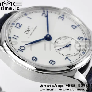 IWC Portuguese IW358304 ZF 1:1 Best Edition SS White Dial Blue Markers on Blue Leather Strap A82200 - Super Clone Watch | 1:1 Best Version