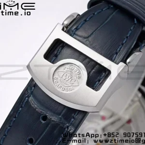 IWC Portuguese Real PR IW500715 SS AZF 1:1 Best Edition Λευκό/Μπλε καντράν σε μπλε δερμάτινο λουράκι A52010 - Super Clone Watch | 1:1 Best Version