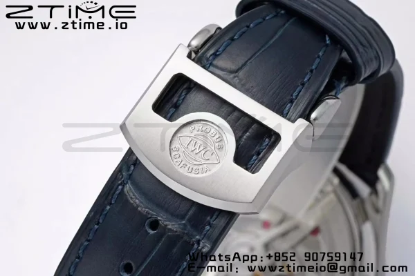 IWC Portuguese Real PR IW500715 SS AZF 1:1 Best Edition Λευκό/Μπλε καντράν σε μπλε δερμάτινο λουράκι A52010 - Super Clone Watch | 1:1 Best Version