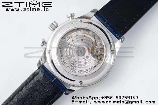 IWC Portuguese Chrono IW371620 APSF 1:1 Best Edition White/Blue Dial on Blue Leather Strap A69355 - Super Clone Watch | 1:1 Best Version